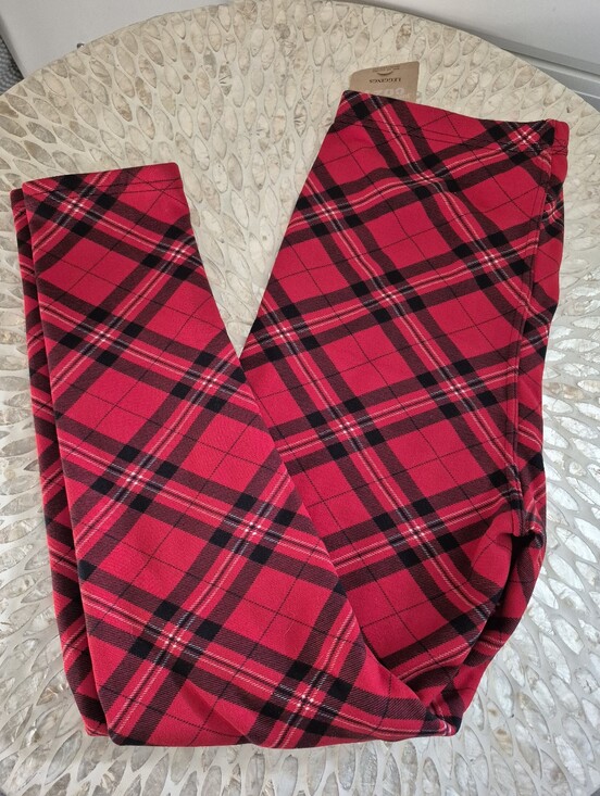 Just Cozy Pants - New Red Plaid Leggings Just Cozy XL